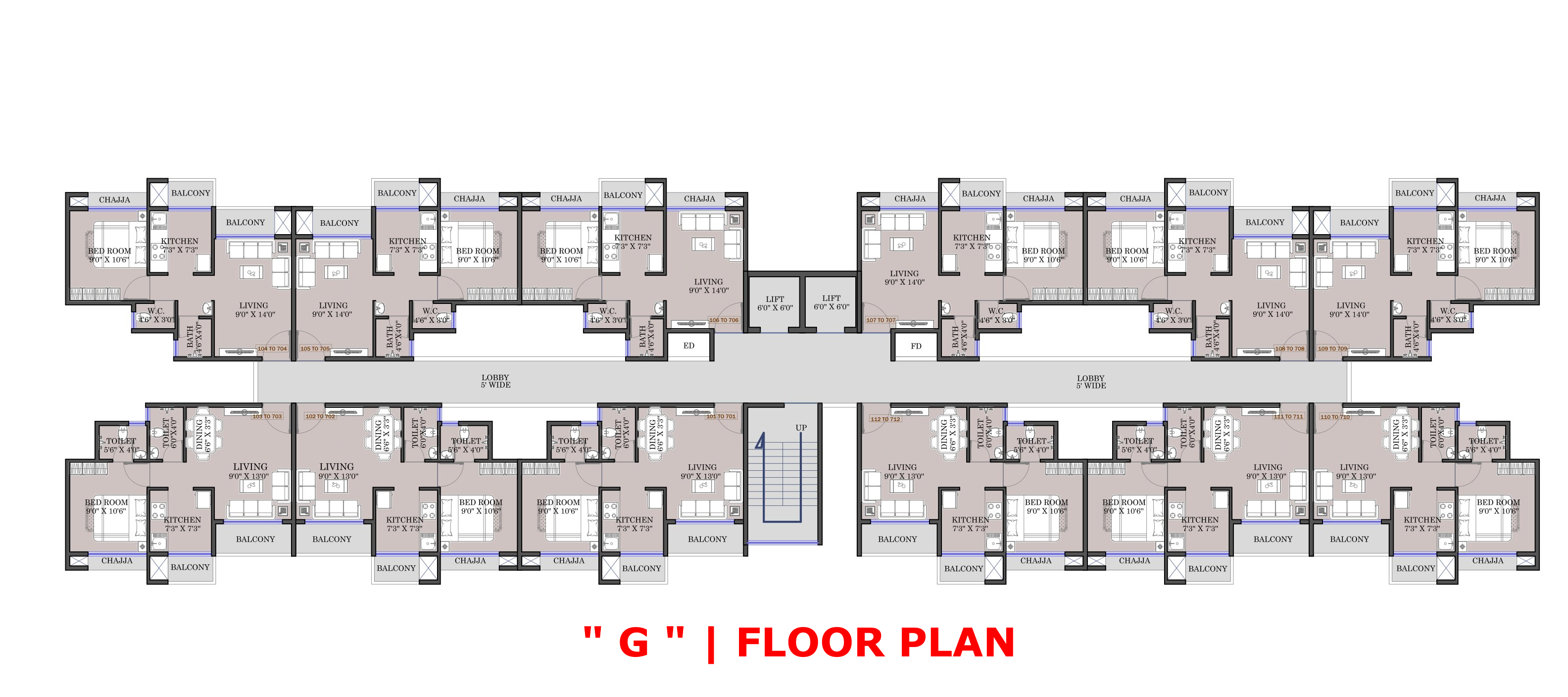 Wing G Floor Plan